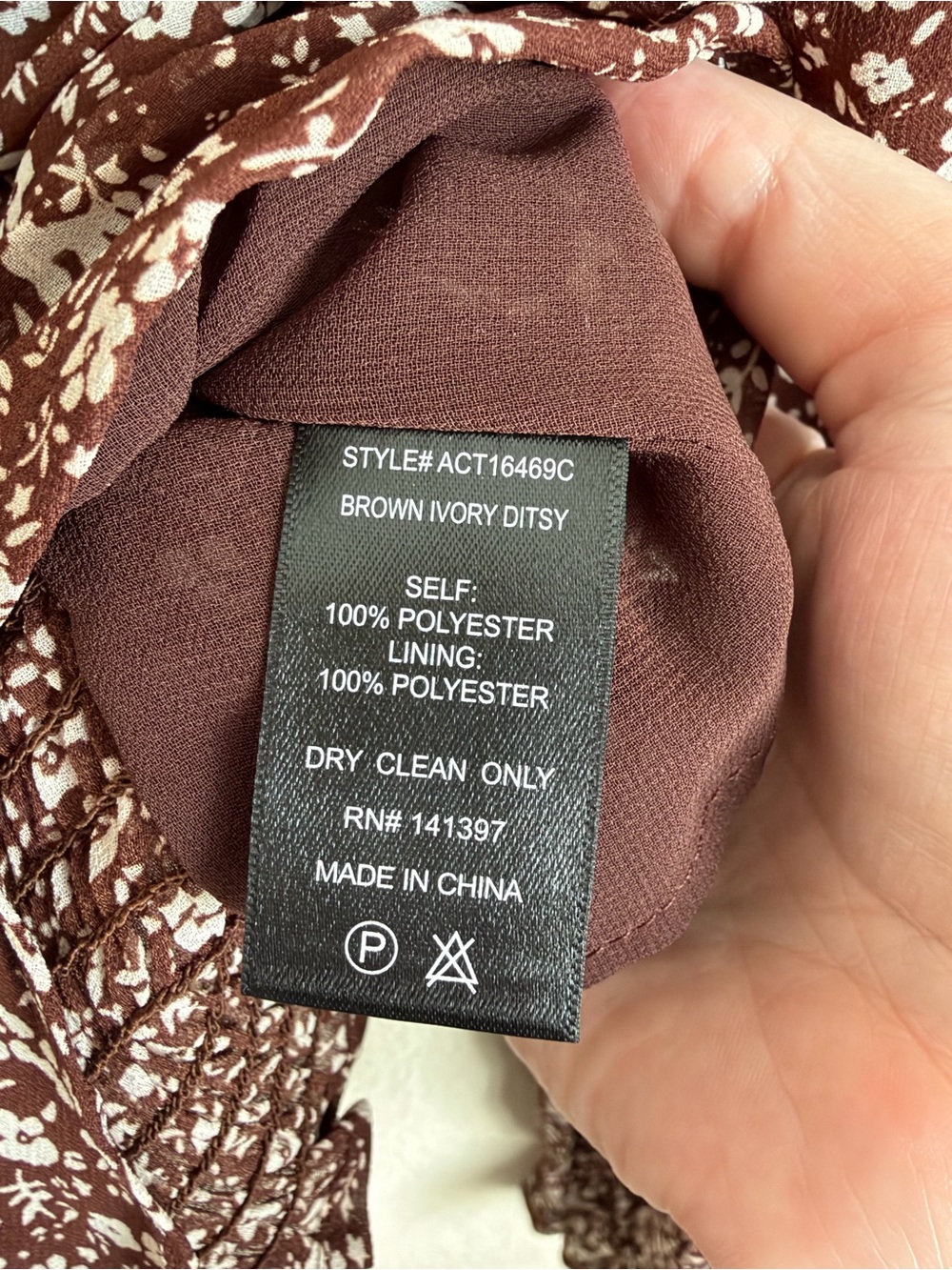 ASTR The Label Tonina Top S Brown Ivory Ditsy Floral Square Neck Puff Sleeve - Picture 16 of 16